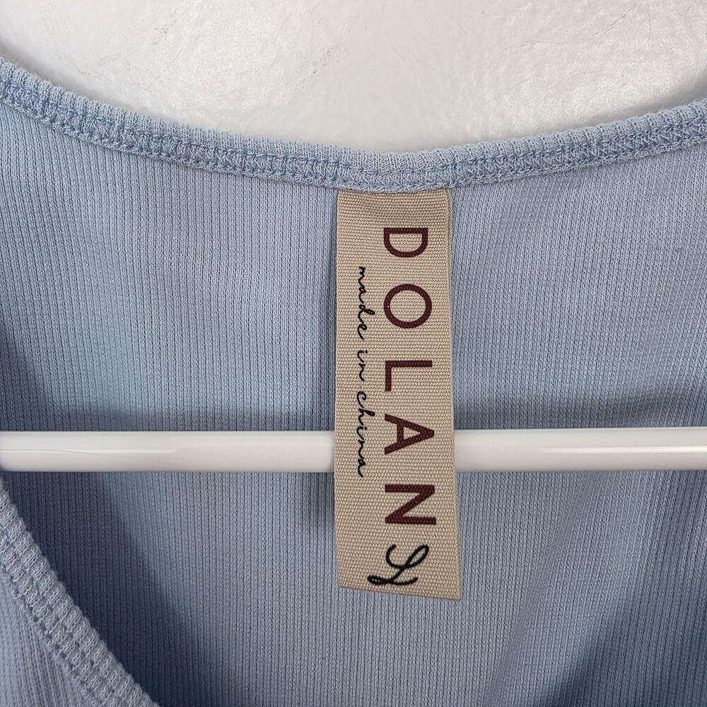dolan Light Blue Ruffle Sleeve Tank Top - Picture 3 of 7